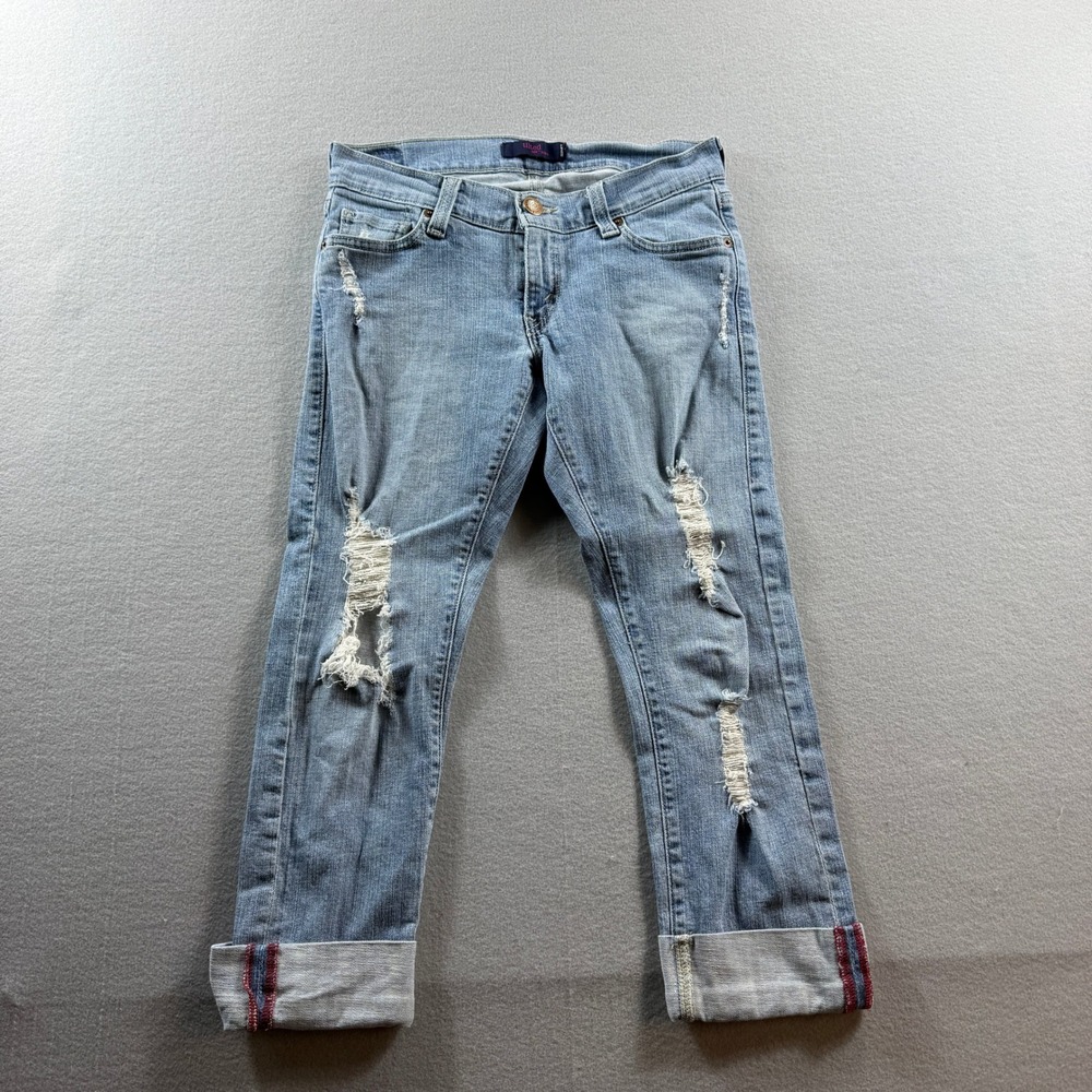 Levi's Tilted 504 Jeans Womens 3 Blue Distressed Straight Leg